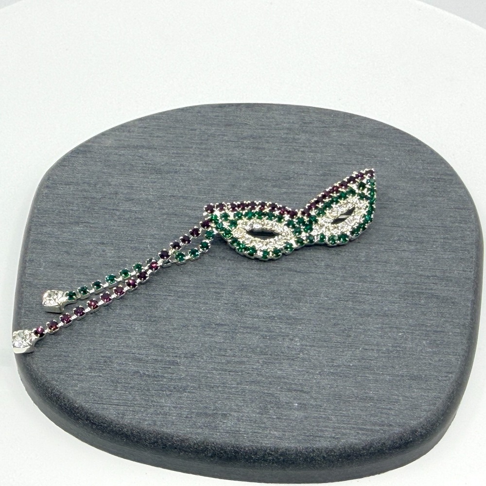 Masquerade Ball Rhinestone Brooch Festive Christmas Statement Party Accessory